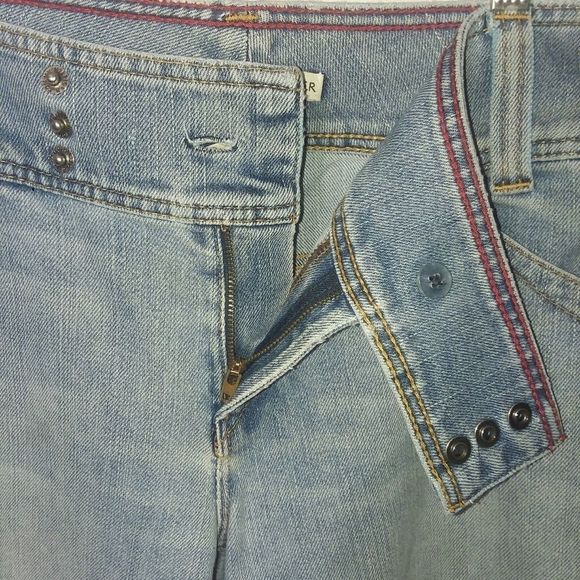 Tommy Hilfiger blue jeans hipster bootcut women's size 12 button waist snap flap - Picture 4 of 16
